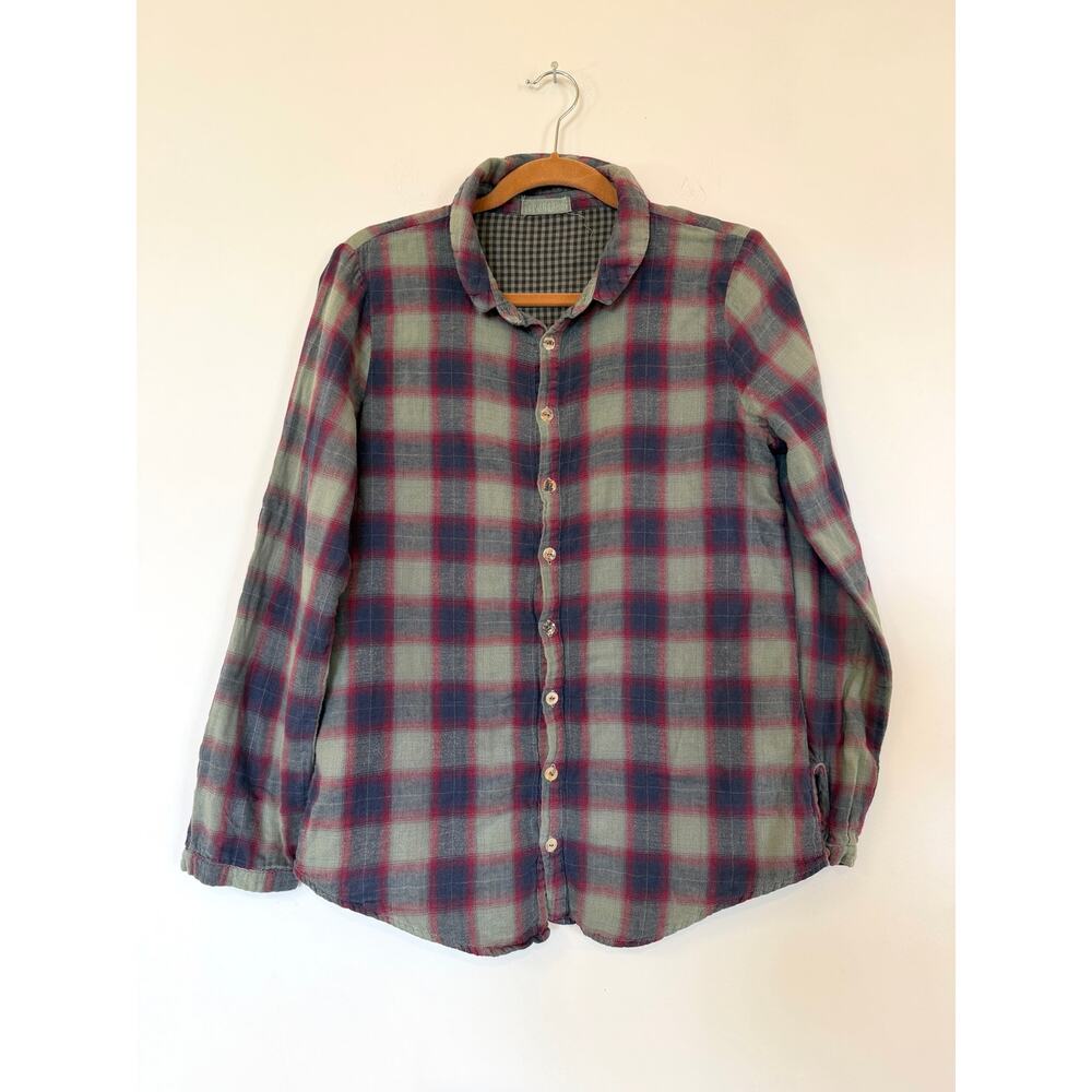 Mens CP Shades 100% cotton plaid flannel Small Navy Maroon Sage